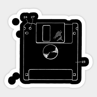 Floppy Disk Vintage Patent Drawing Sticker